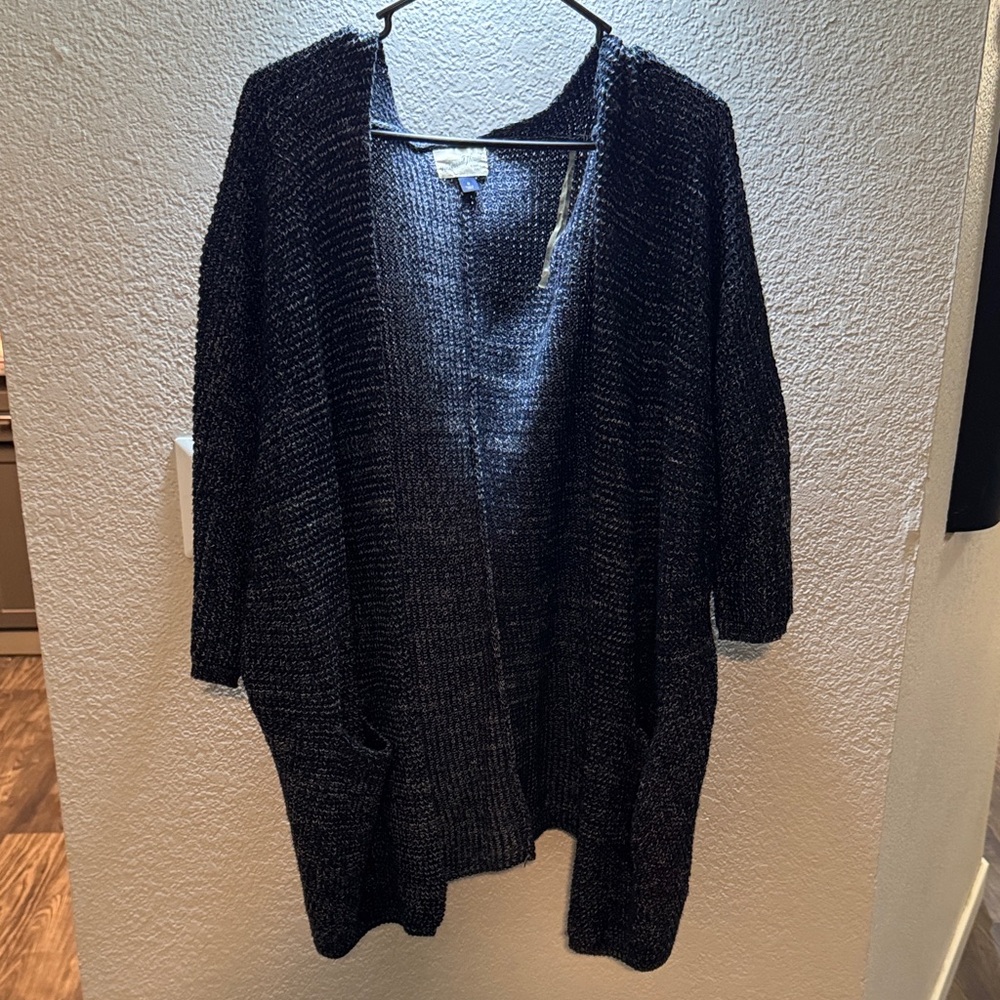 Universal Thread Dark Blue Half Sleeve Open-Front Cardigan with pockets!